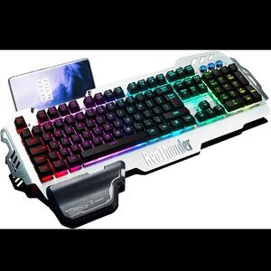 RGB Backlit Gaming Keyboard - Silver/Black